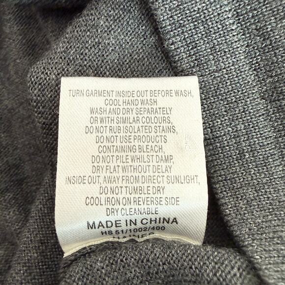 Reiss Mens 100% Merino Wool V-Neck Sweater | Gray Classic Unisex Minimalist | L - Picture 5 of 8